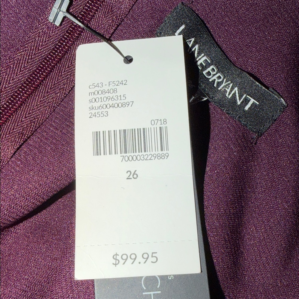 NWT Lane Bryant Lace-Up Corset V-Neck Midi Scuba Dress 3/4 Sleeve Semi-Formal - Picture 7 of 13